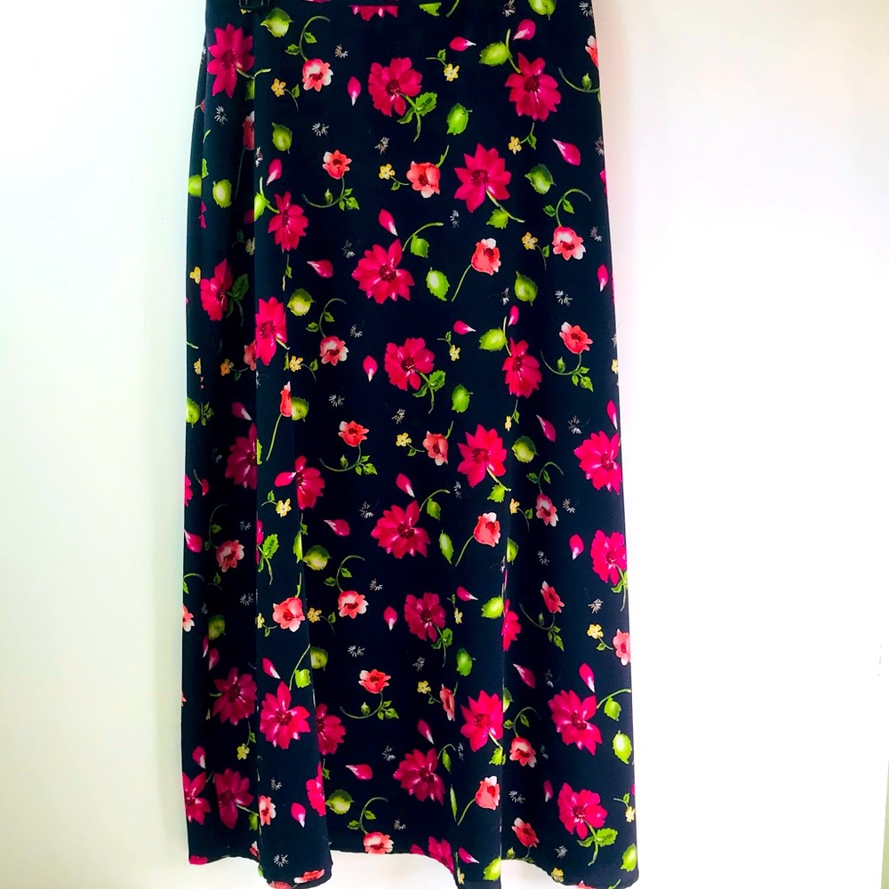Vintage Cricket Lane Midi Pink Floral Skirt